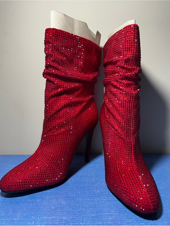 Nine West Shoes - Nine West Red Crystal Slouch Stiletto Boots